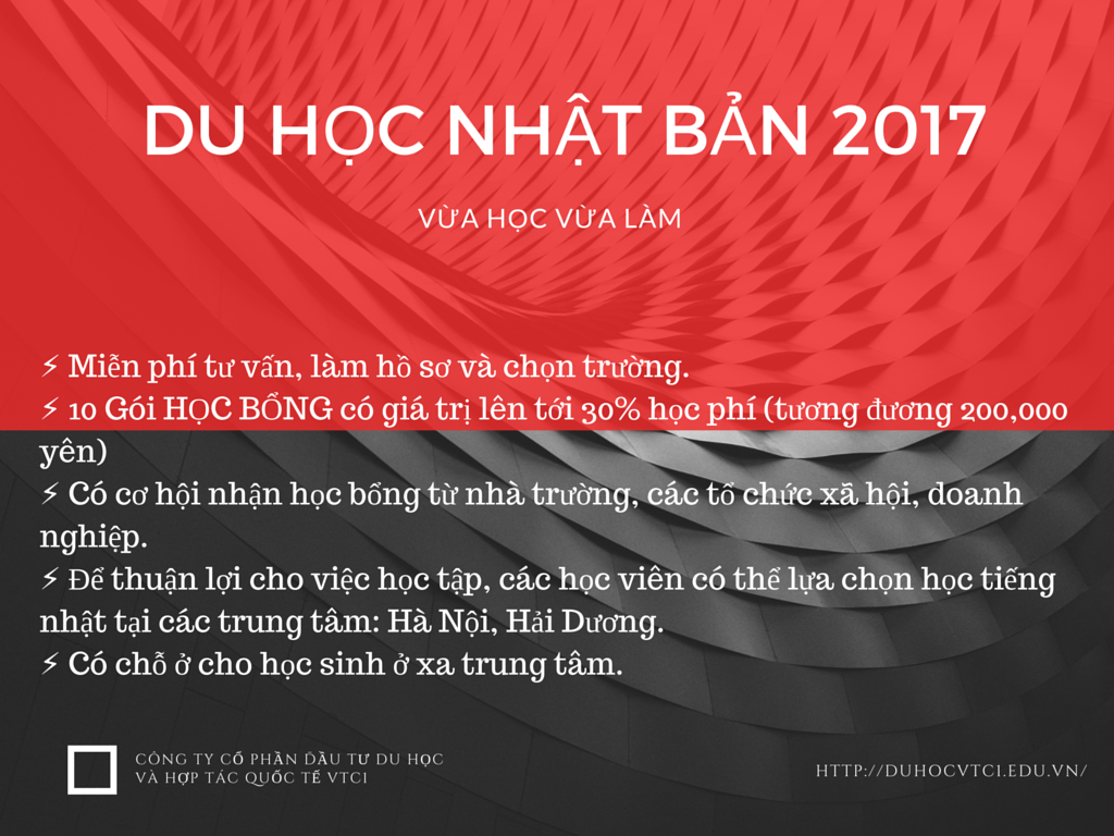 TUYỂN SINH DU HỌC NHẬT BẢN KỲ NHẬP HỌC THÁNG 4/2017, MIỄN PHÍ KTX, CAM KẾT ĐỖ VISA 100%